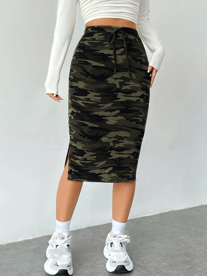 Levoire | Jupe À Paillettes À Taille Haute En Motif Camouflage