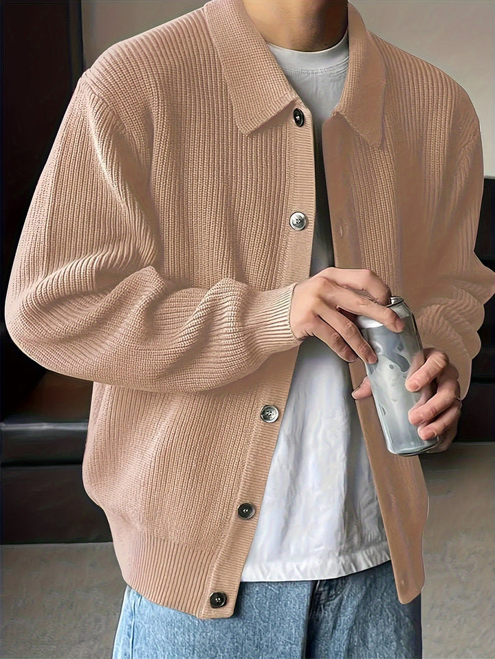 Levoire | Veste En Tricot Pour Homme Avec Détails Boutonnés Beige clair