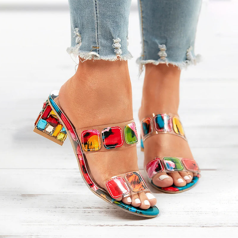 Levoire | Colorées À Talon Épais Multicolore