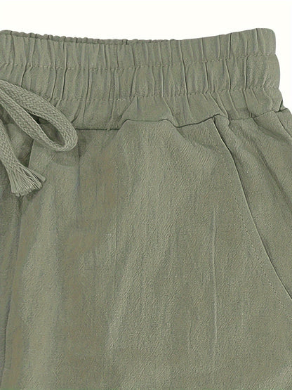 Levoire | Loisirs Coton Lin Pantalons Couleur Unie