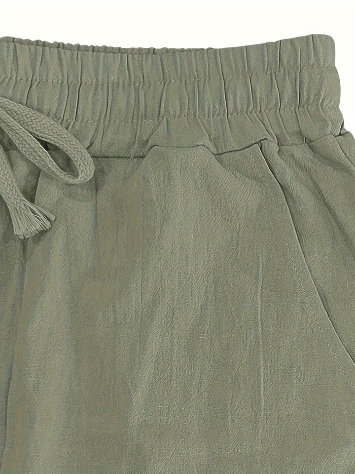 Levoire | Loisirs Coton Lin Pantalons Couleur Unie