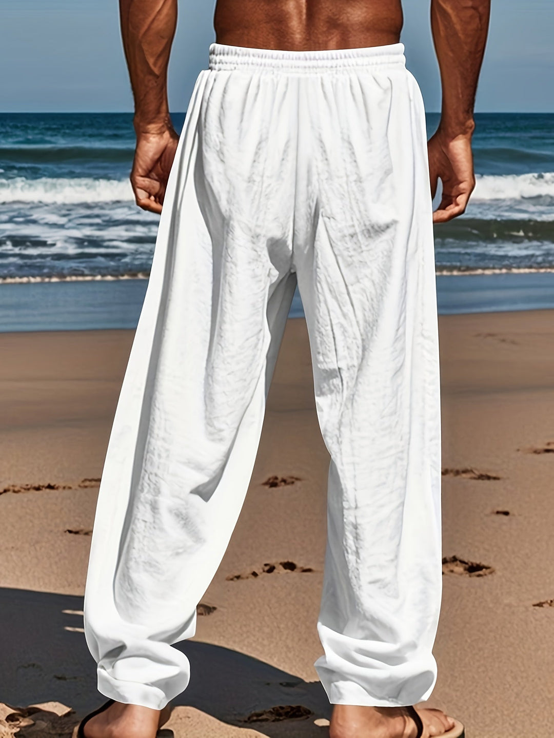 Levoire | Loisirs Coton Lin Pantalons Couleur Unie