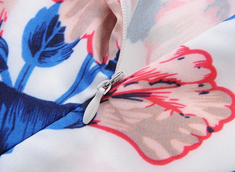 Robe swing pour femmes avec des motifs floraux et une ceinture élastique à la taille Levoire