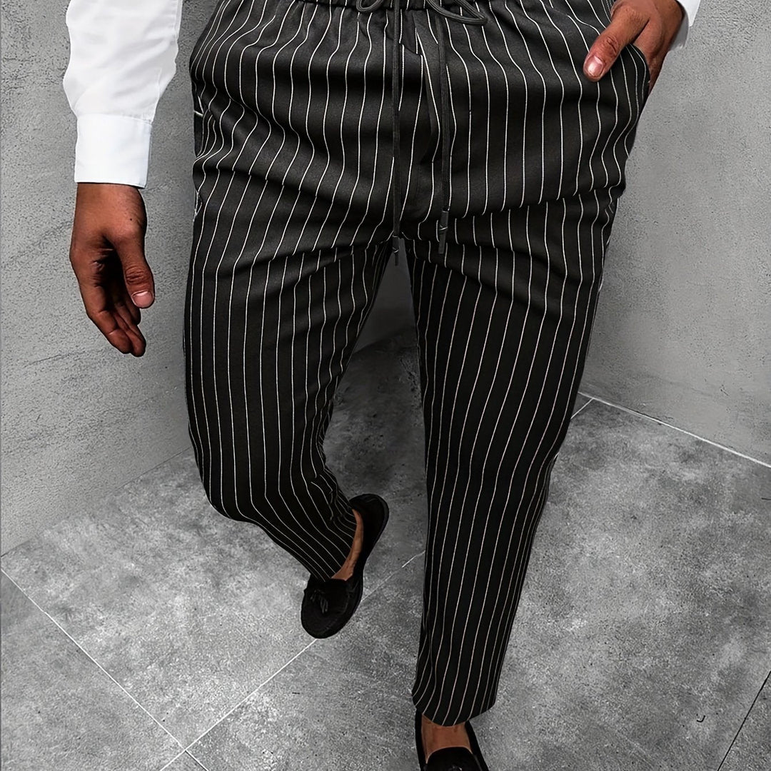 Levoire | Pantalons Pour Hommes Rayés Avec Jambes Droites