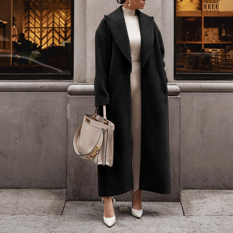 Levoire | Manteau Plus Long Styl Plus Chaud Manteau Femme Noir