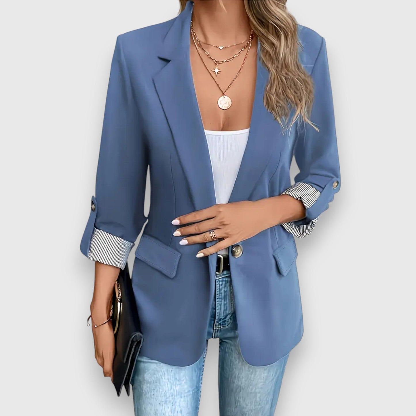 Levoire | Schlichter Blazer Au Coupe Moderne Bleu