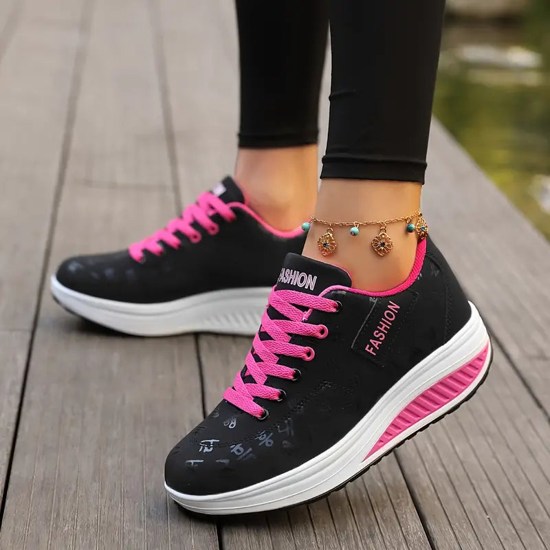 Levoire | Sneakers Tendance À Semelles Plates Avec Lacets Pour L'Automne Noir