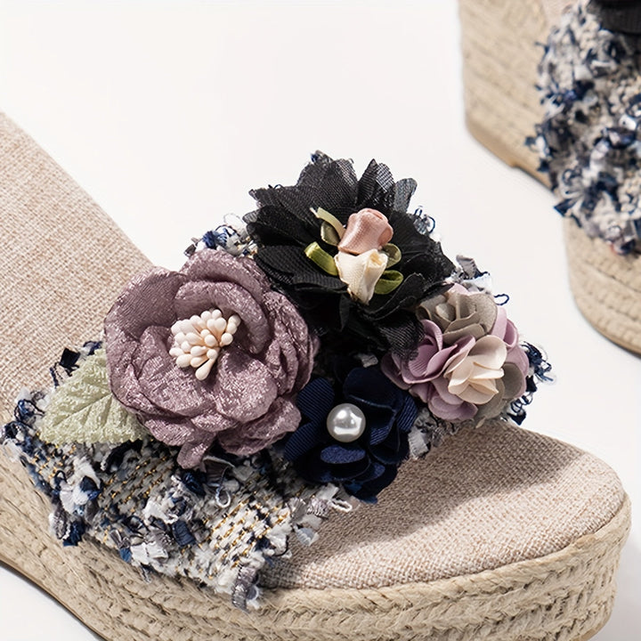 Levoire | Espadrilles Fleuries Pour Femmes Avec Talons