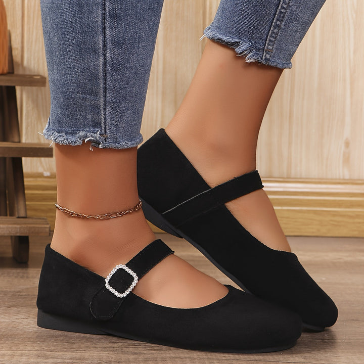 Levoire | Ballerines Femme Unies Avec Boucle En Cristal