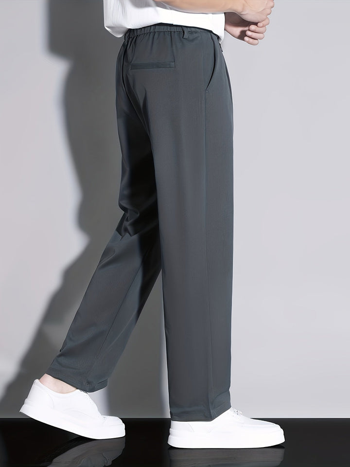 Levoire | Pantalons Pour Hommes Unicolores En Polyester, Tissu Non Extensible