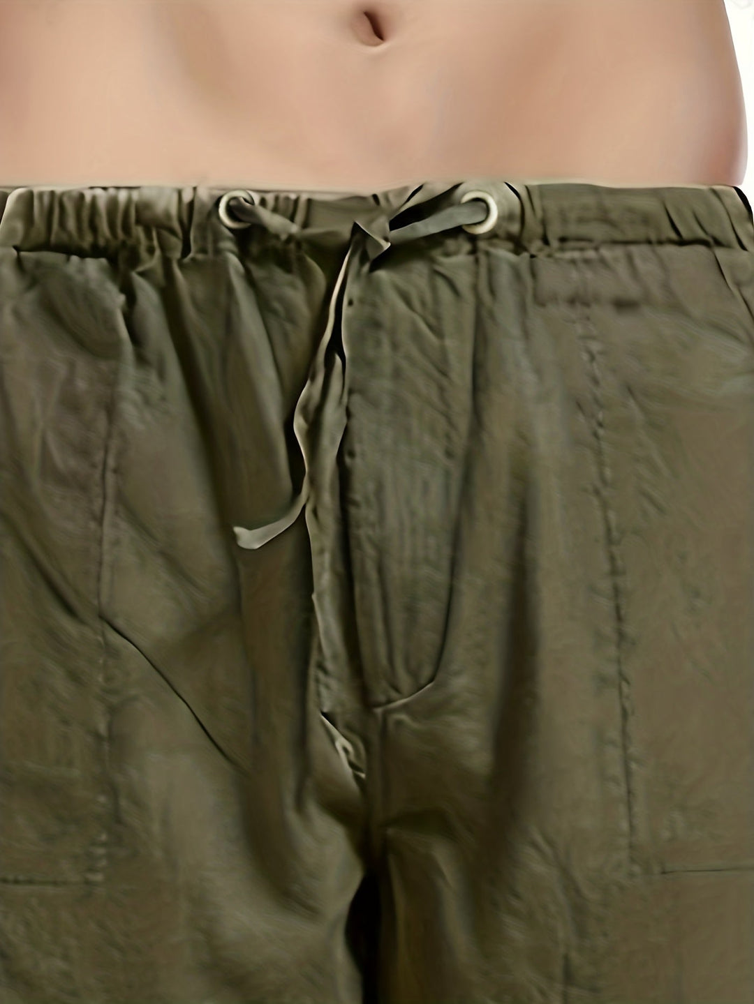 Levoire | Pantalons Pour Hommes En Mélange De Coton Et De Lin Avec Une Taille Élastique Décontractée