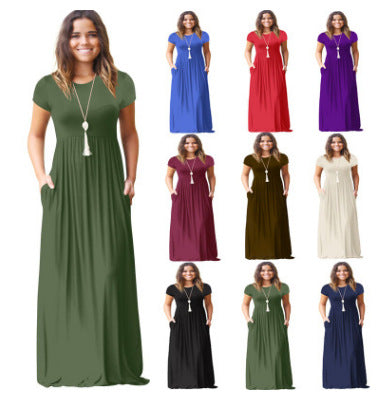 Robe maxi femme avec poches pratiques et coupe fluide à la mode Levoire