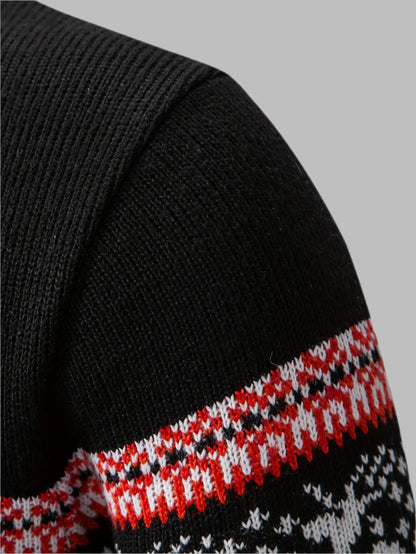 Levoire | Pull En Tricot Norvégien Avec Fermeture Éclair Pour Hommes