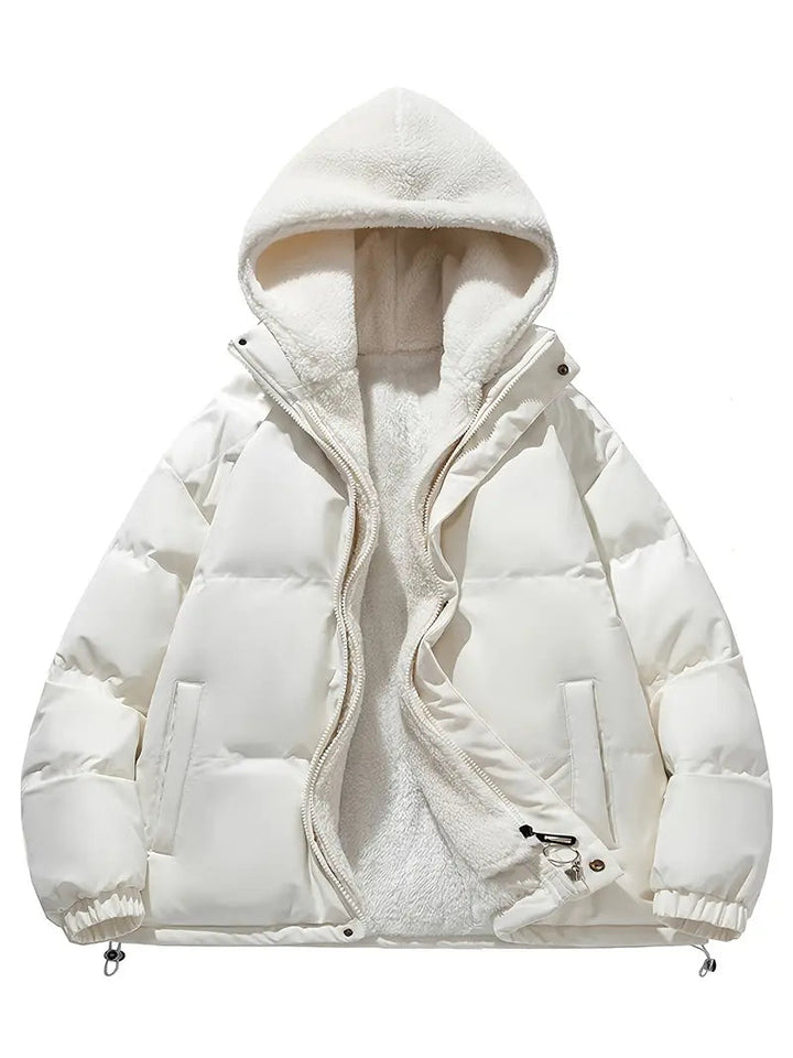 Levoire | Veste à capuche en polaire à manches longues avec poches Blanc