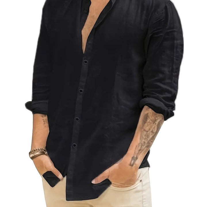 Levoire | T-Shirt En Coton Lin Uni À Manches Longues