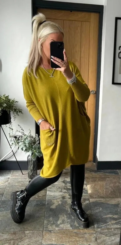 Levoire | Figurfreundliches Waffelkleid Femmes Ingwergelb