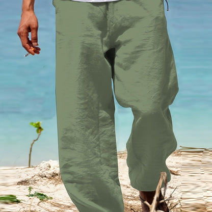 Levoire | Loisirs Coton Lin Pantalons Couleur Unie