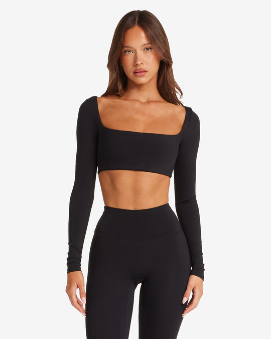 Levoire | Haut Court Active Wear À Manches Noir