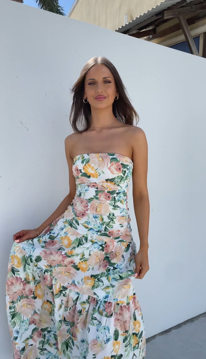 Levoire | Robe Maxi Sans Manches Florale Pour Femmes