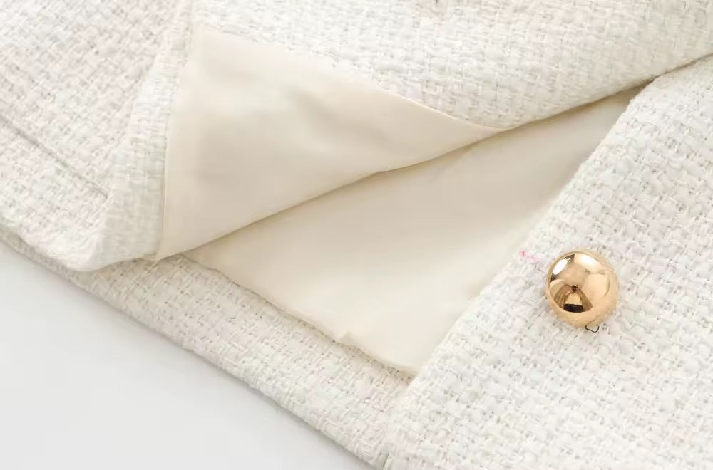 Levoire | Ensemble Élégant De Blazer Et Mini-Jupe En Blanc