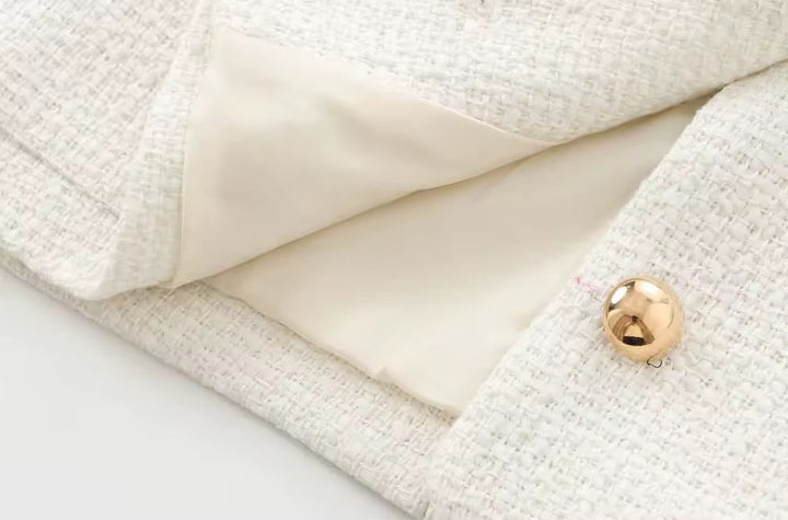 Levoire | Ensemble Élégant De Blazer Et Mini-Jupe En Blanc