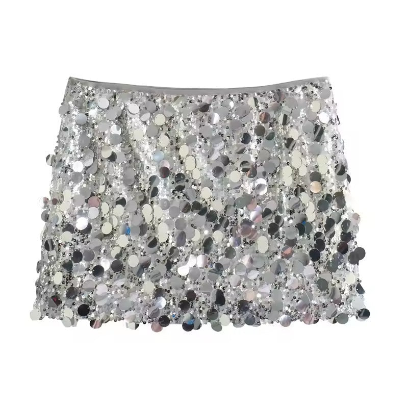 Levoire | Jupe Mini En Sequins Argentés Argent
