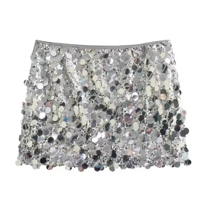 Levoire | Jupe Mini En Sequins Argentés Argent
