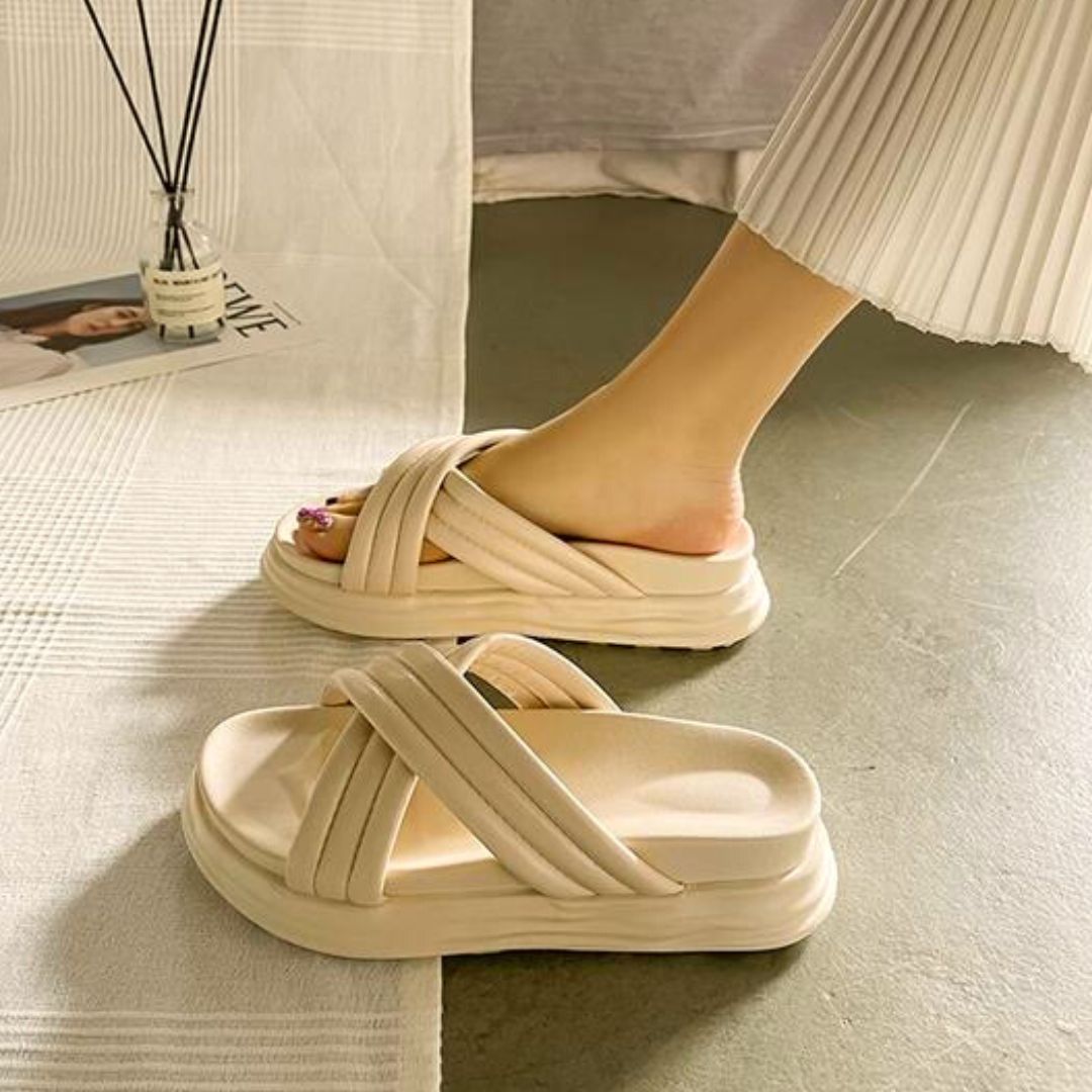 Levoire | Sandales Pour Femmes Tendance Avec Semelle Ergonomique Crème blanche