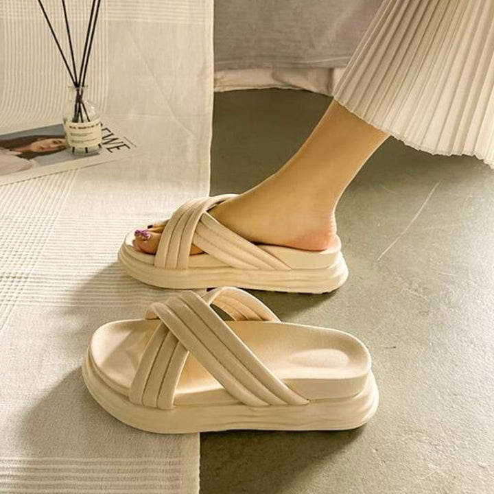Levoire | Sandales Pour Femmes Tendance Avec Semelle Ergonomique Crème blanche