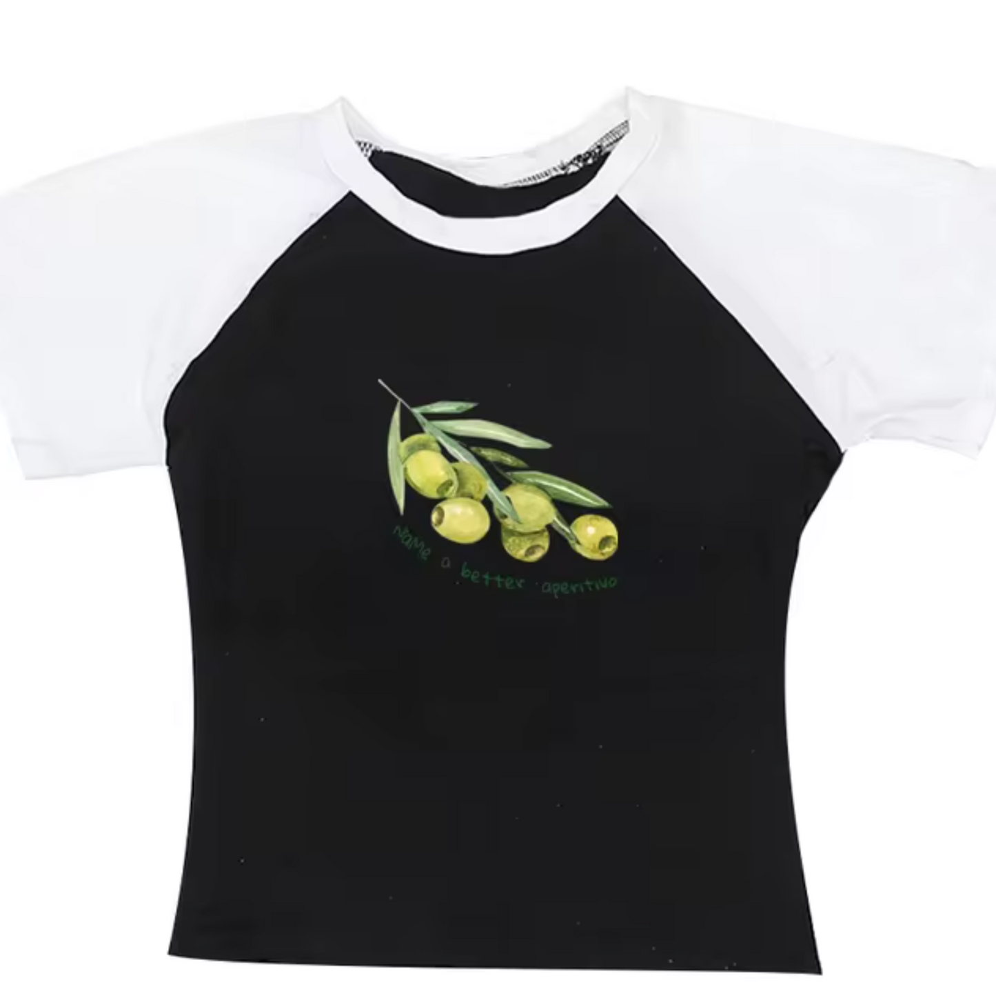 Levoire | Tops Avec Motifs D'Olives Noir – manches blanches