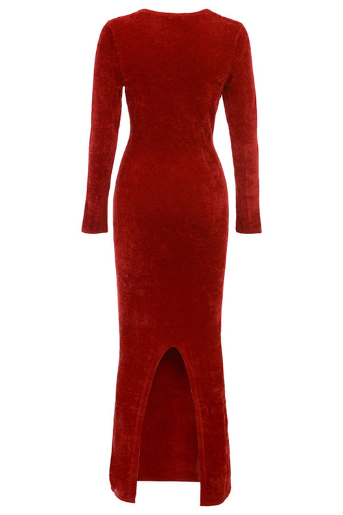 Levoire | Robe De Soirée Longue Avec Manches Longues Et Décolleté Plongeant