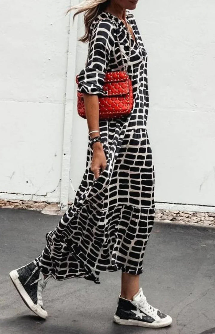 Levoire | Élégante Maxi Robe Geovogue Sans Effort