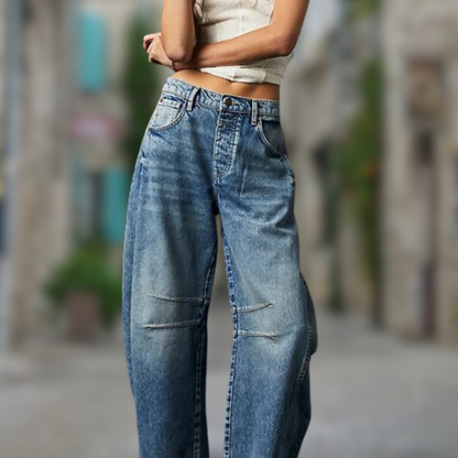 Levoire | Jeans pour femme à jambes larges Bleu Foncé