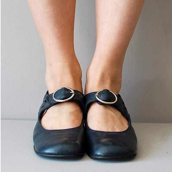 Levoire | Chaussures Vintage Avec Bout Arrondi Bleu marine