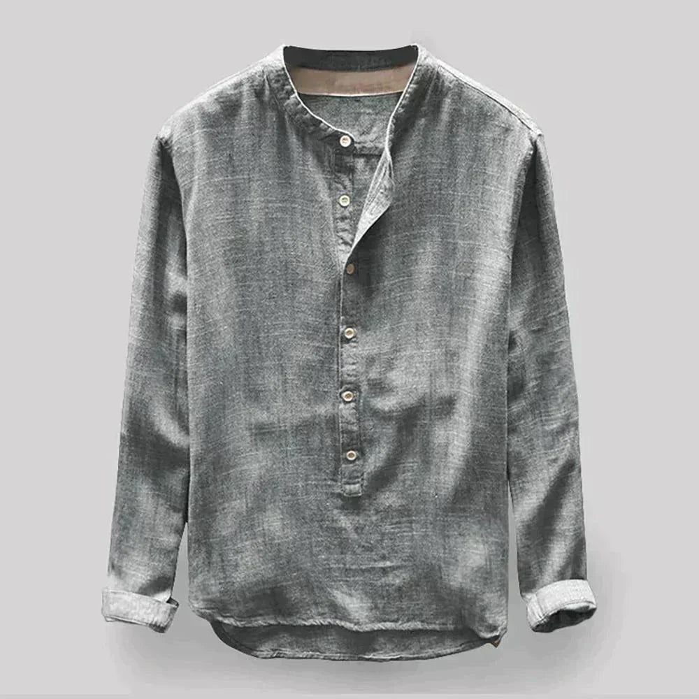 Levoire | Chemise Classique À Manches Longues Pour Hommes Gris