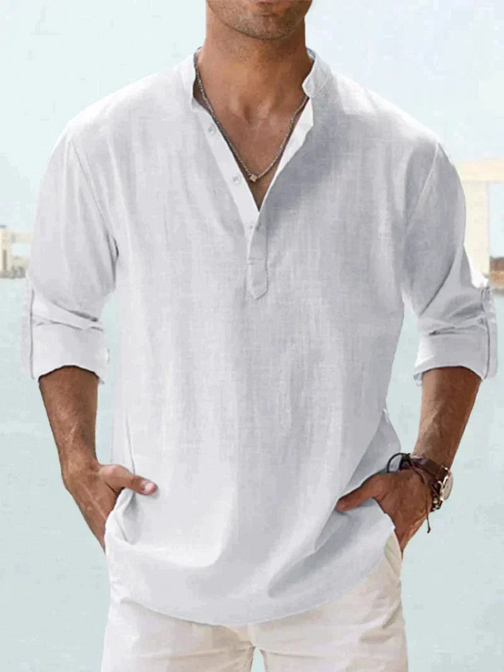 Levoire | Chemise en lin élégante pour hommes en été Blanc