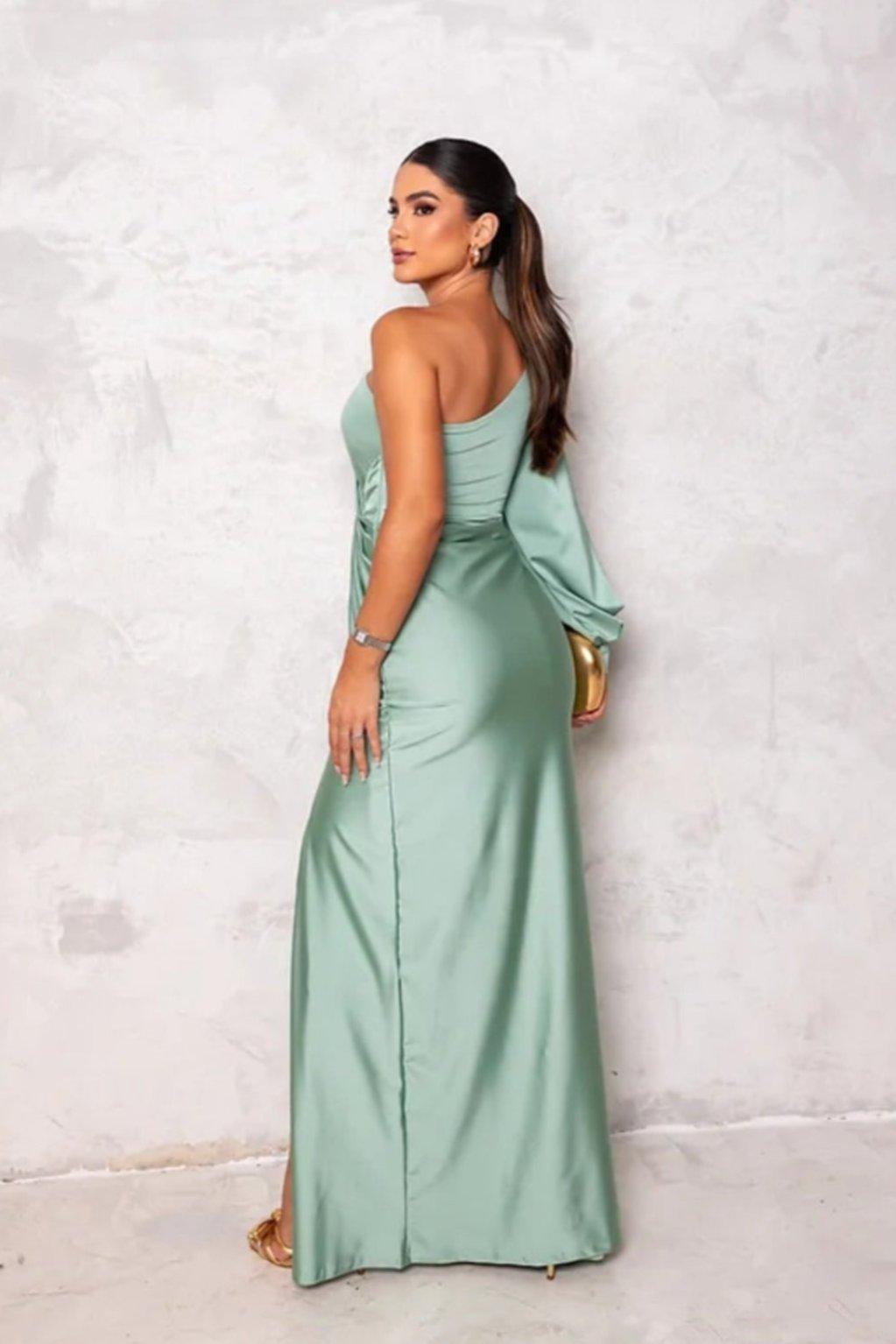 Levoire | Robe En Satin Avec Design Asymétrique À Une Épaule