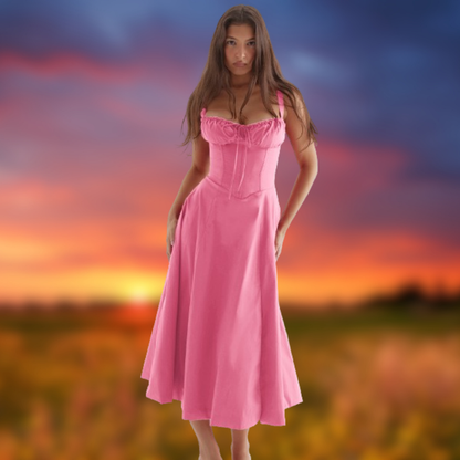 Levoire | Robe de soirée élégante à bretelles Rosa