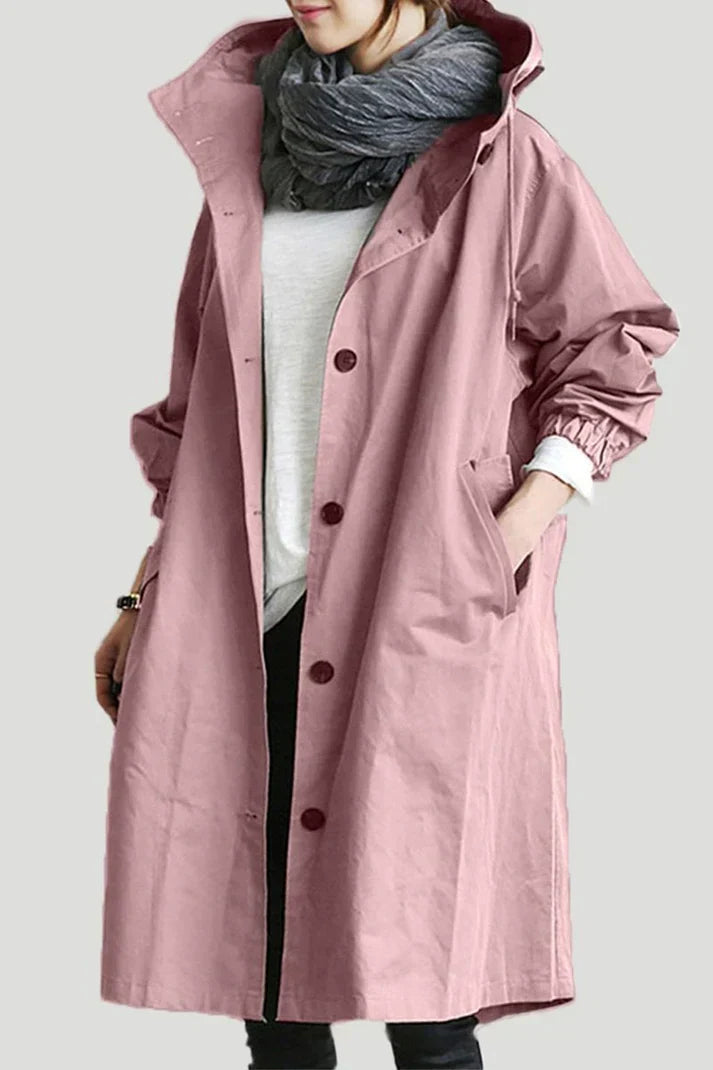 Levoire | Trench-Coat Imperméable Avec Capuche Rosa