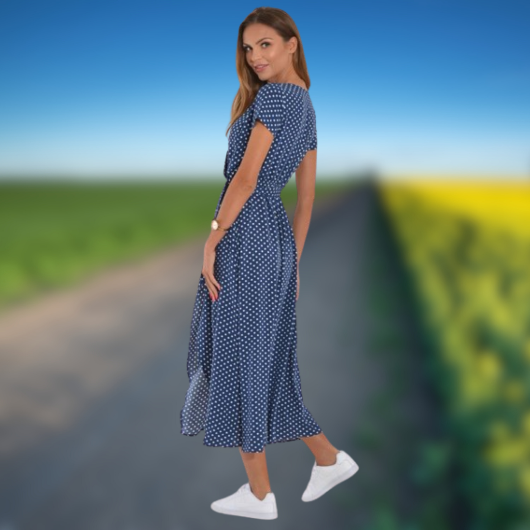 Levoire | Robe d'été à motif floral Pois Blu