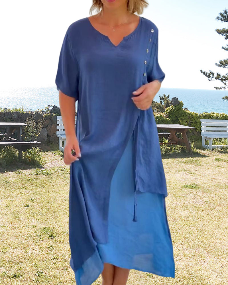 Levoire | Robe courte à manches courtes asymétrique