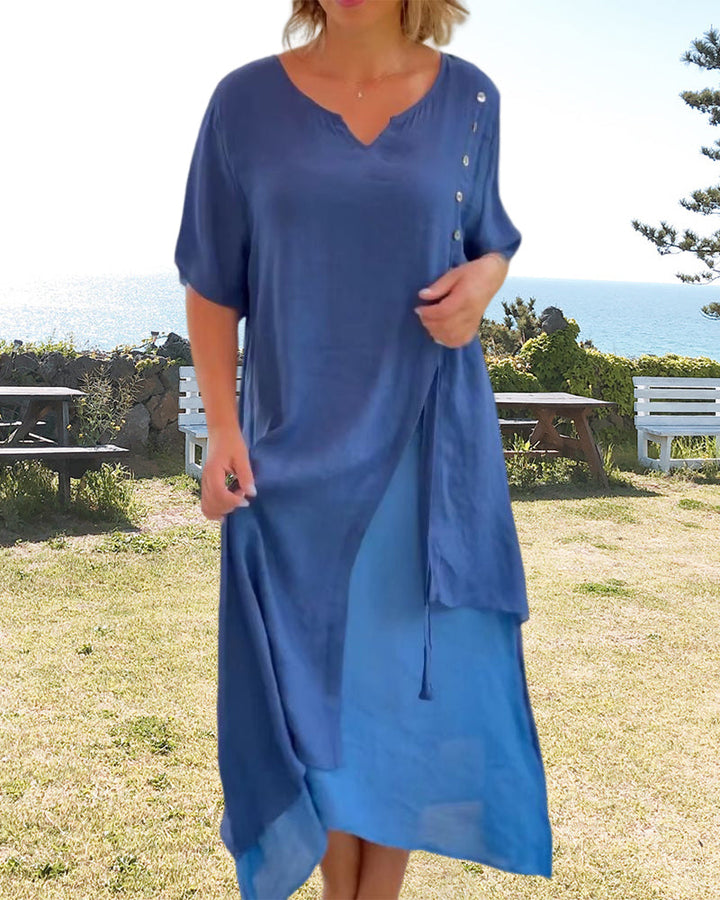 Levoire | Robe courte à manches courtes asymétrique