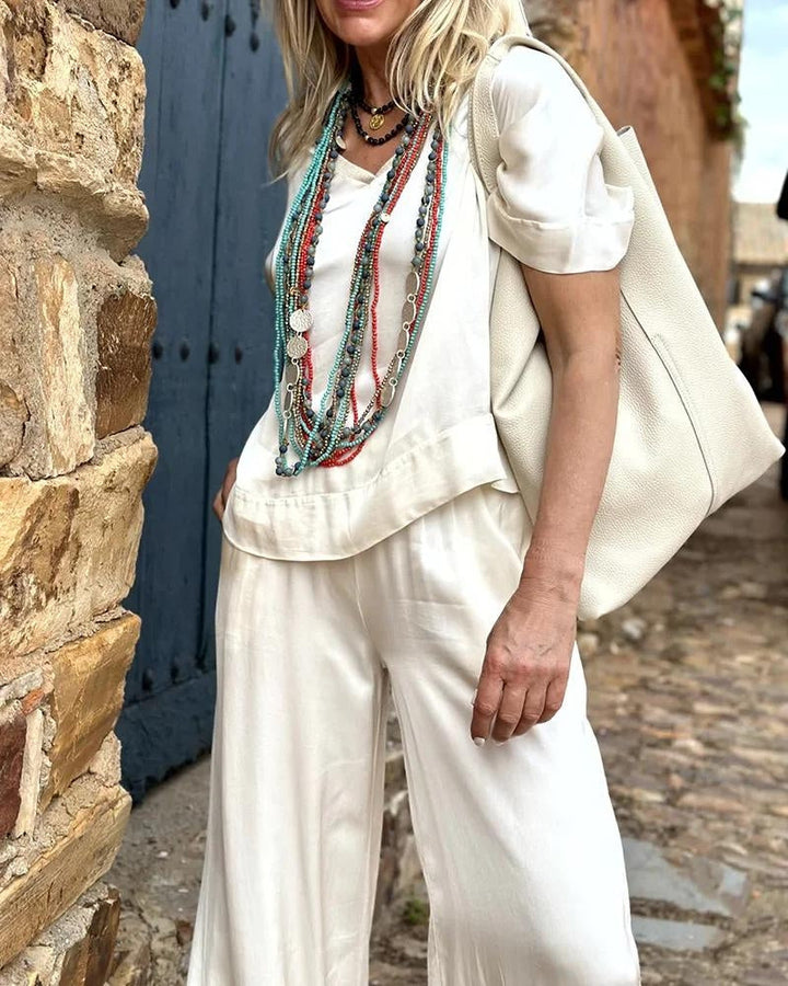 Levoire | Élégant Blouse Pantalon Ensemble