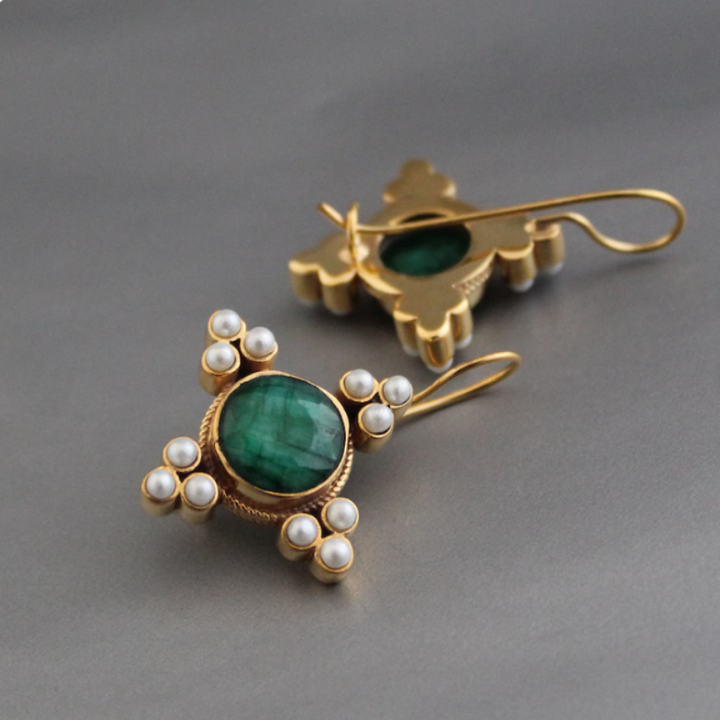 Levoire | Helmi Vin Rouge Collected Gouttes Boucles D'Oreilles Dorées