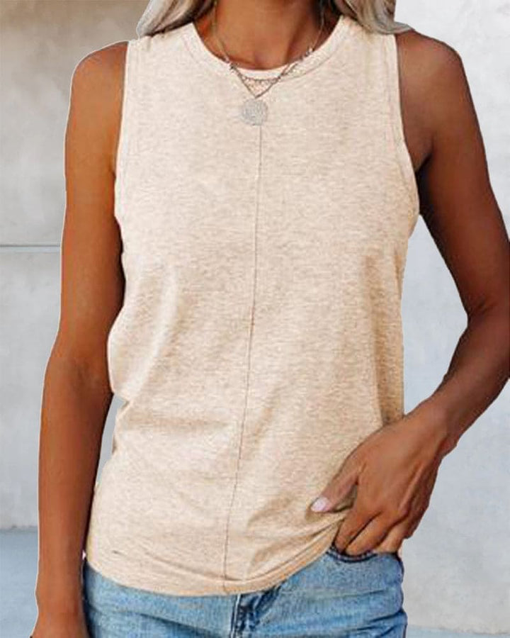 Levoire | Haut Sans Manches Avec Col Rond Beige