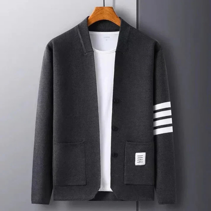 Levoire | Gilet En Tricot Classique Avec Des Accents Modernes Gris