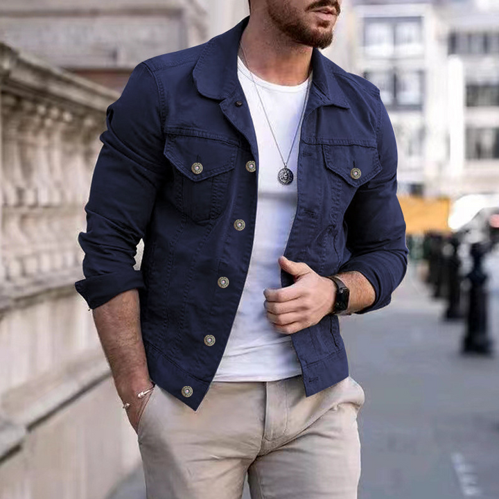 Levoire | Classique, Veste En Jean Teintée bleu marine