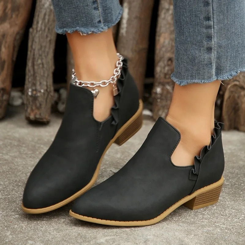 Levoire | Botte Antidérapante Durable Avec Plis Noir