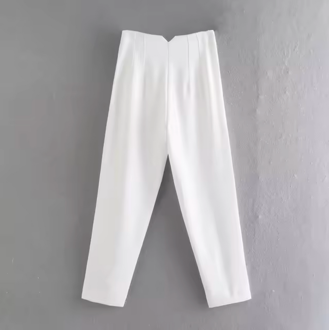 Levoire | Pantalon Cropped Taille Haute Blanc