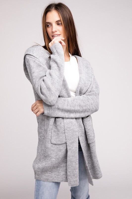 Levoire | Pull À Capuche Pour Homme À L'Avant Ouvert Cardigan Gris Clair